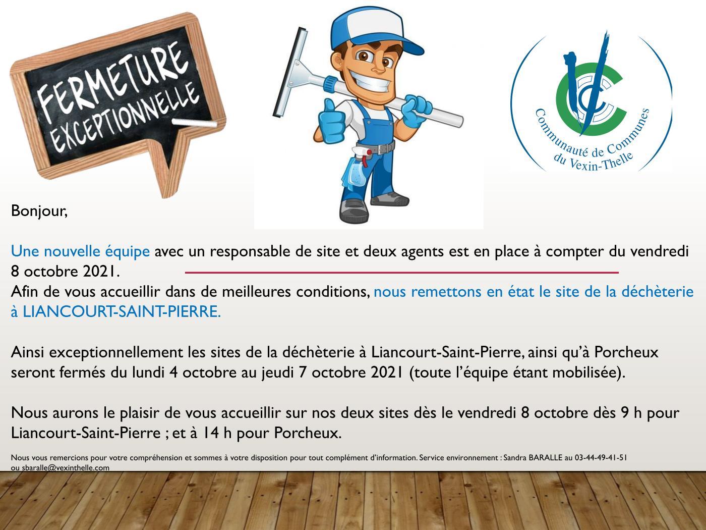 Fermeture pour remise en etat et changement heure pour ppp1