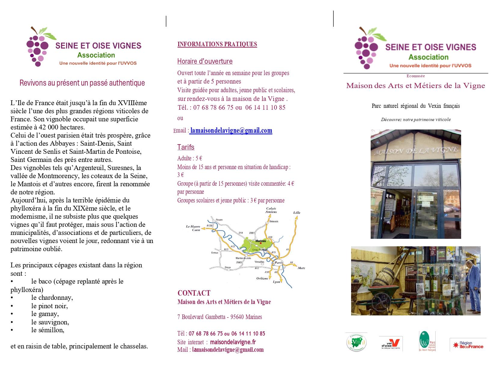 Flyer maison des arts et metiers de la vigne r