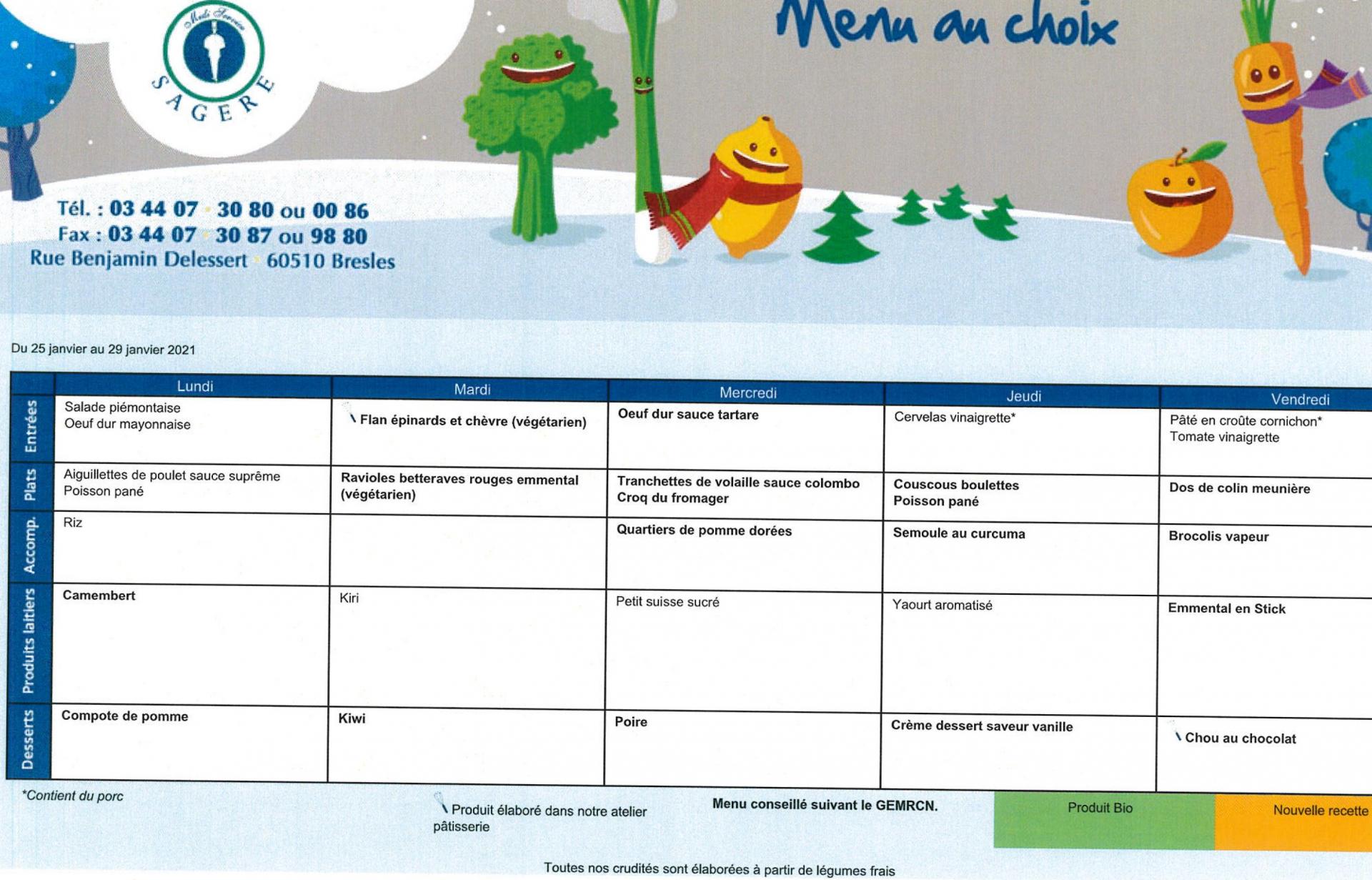 Menu S4 2021